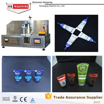 Turn table ultrasonic plastic tube welder with filling system